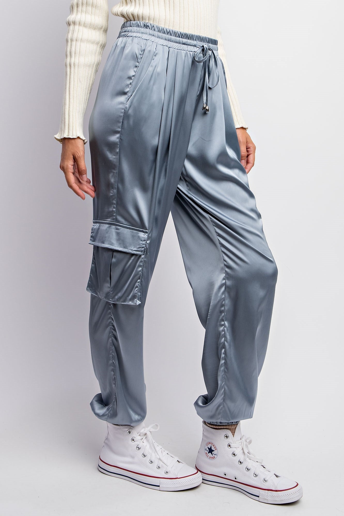 SATIN CARGO JOGGER PANTS