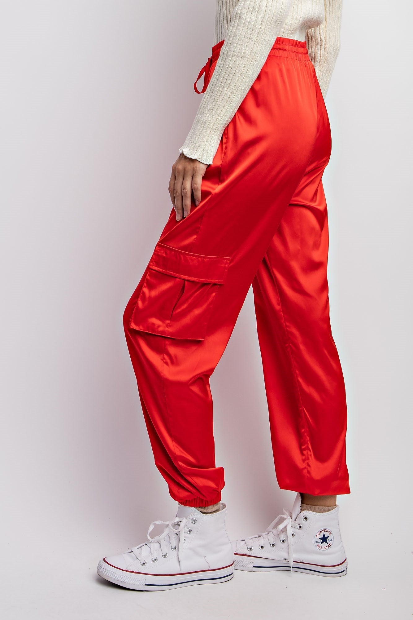 SATIN CARGO JOGGER PANTS