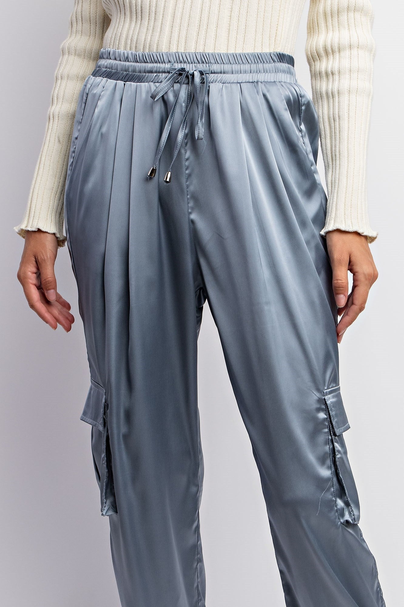 SATIN CARGO JOGGER PANTS