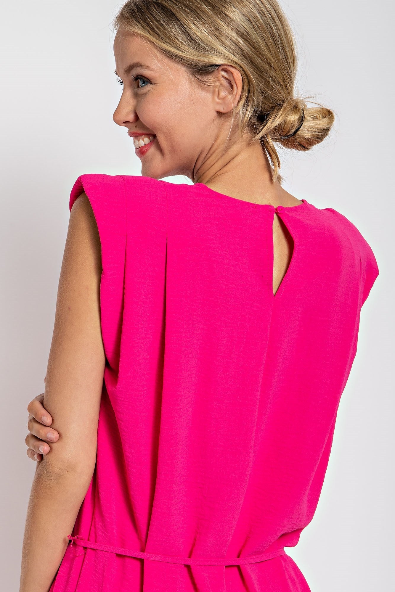 SOLID SLEEVELESS TUNIC MINI DRESS