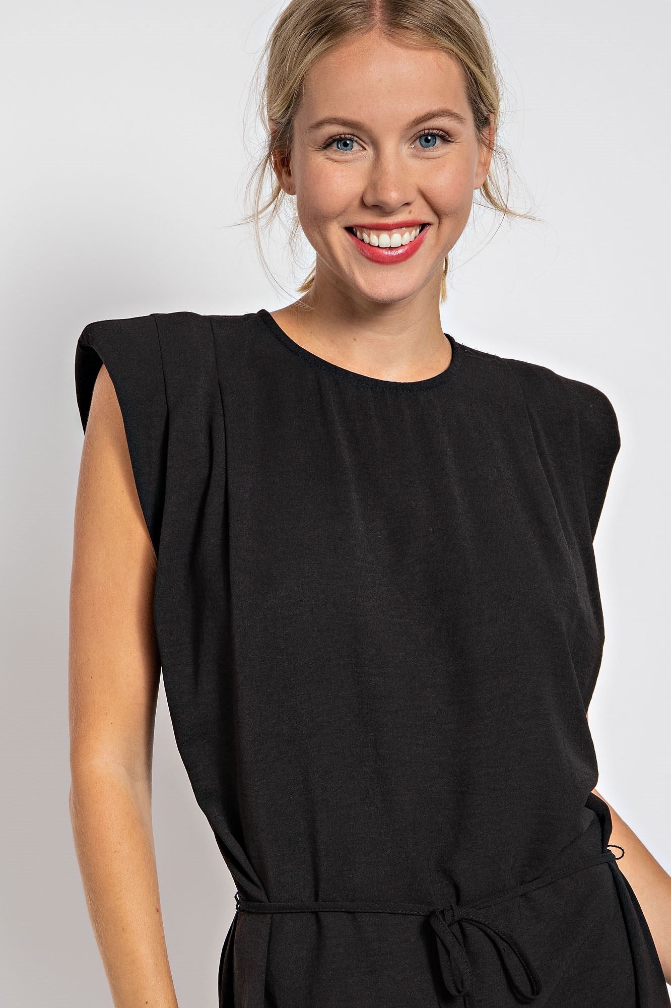 SOLID SLEEVELESS TUNIC MINI DRESS