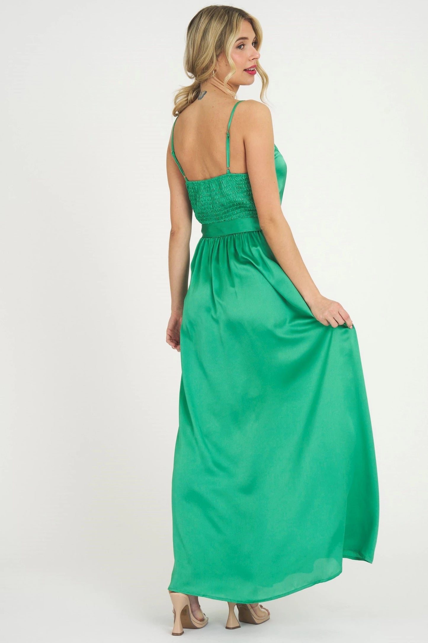 SURPLUS SATIN CAMI MAXI DRESS
