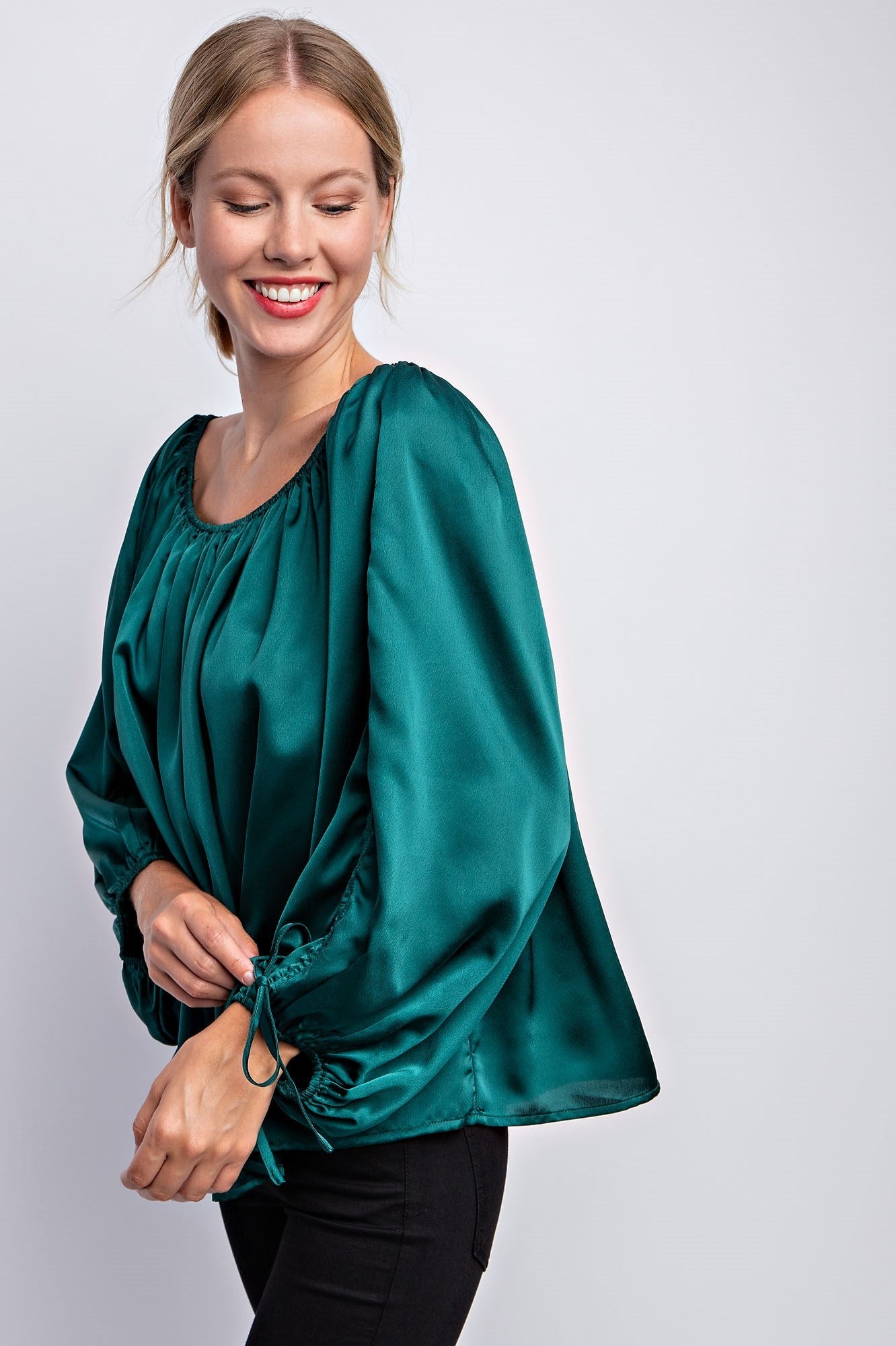 BALLOON SLEEVE OFF THE SHOULDER BLOUSE