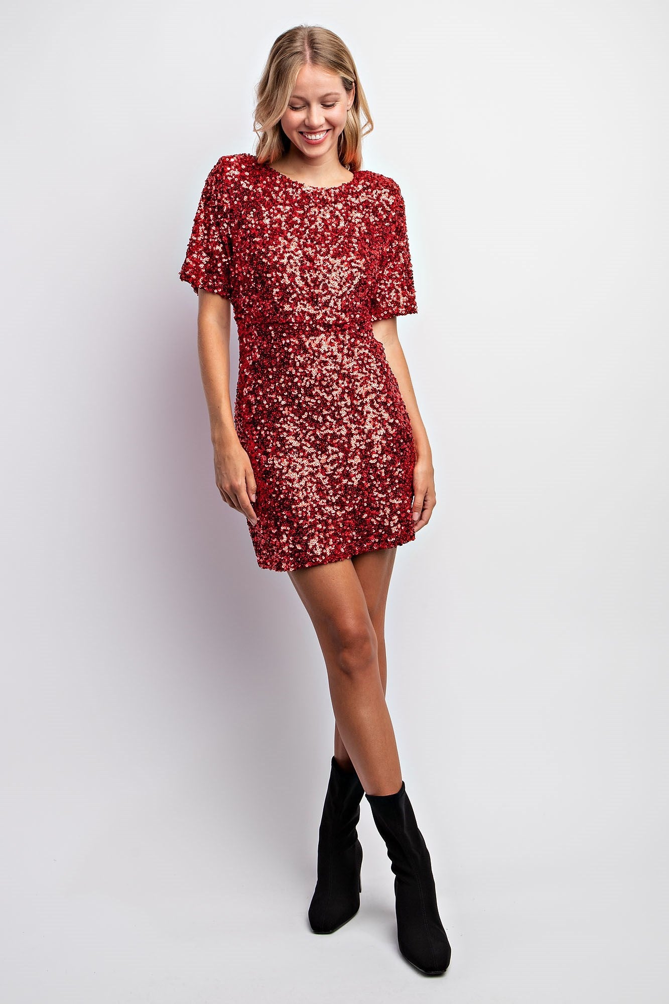 SEQUINED MINI SHIFT DRESS