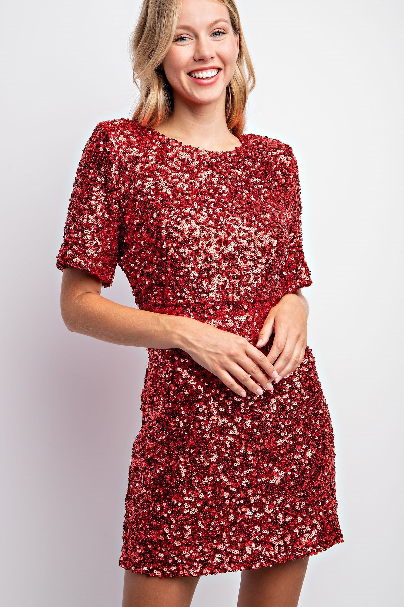 SEQUINED MINI SHIFT DRESS