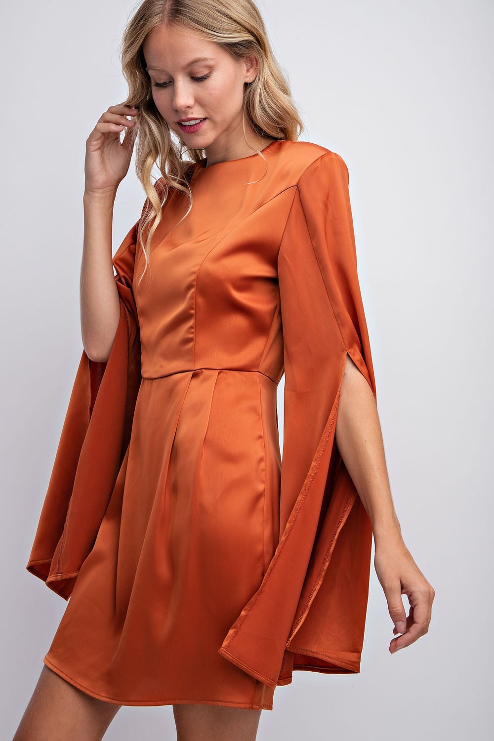 CAPE SLEEVE MINI DRESS