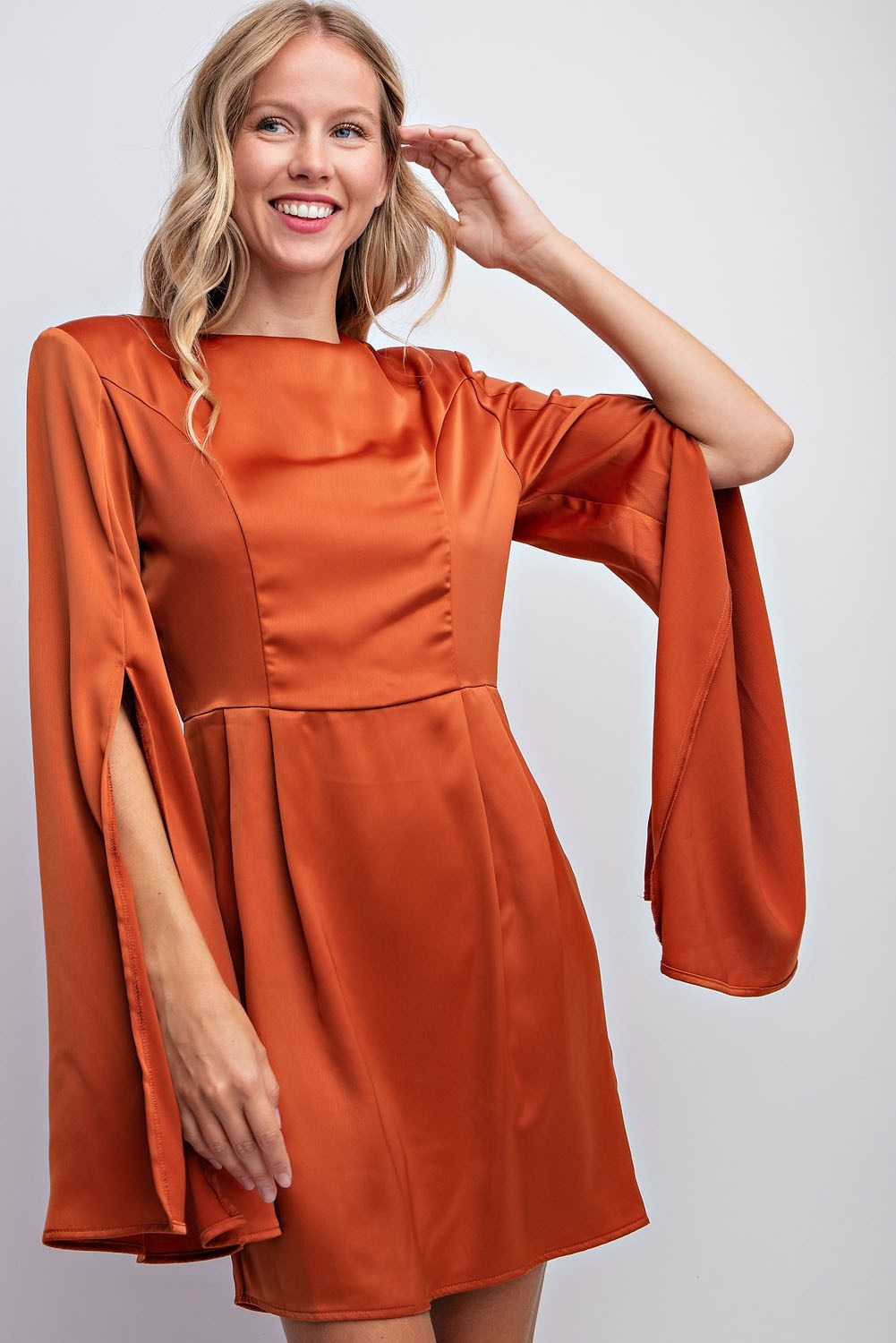 CAPE SLEEVE MINI DRESS