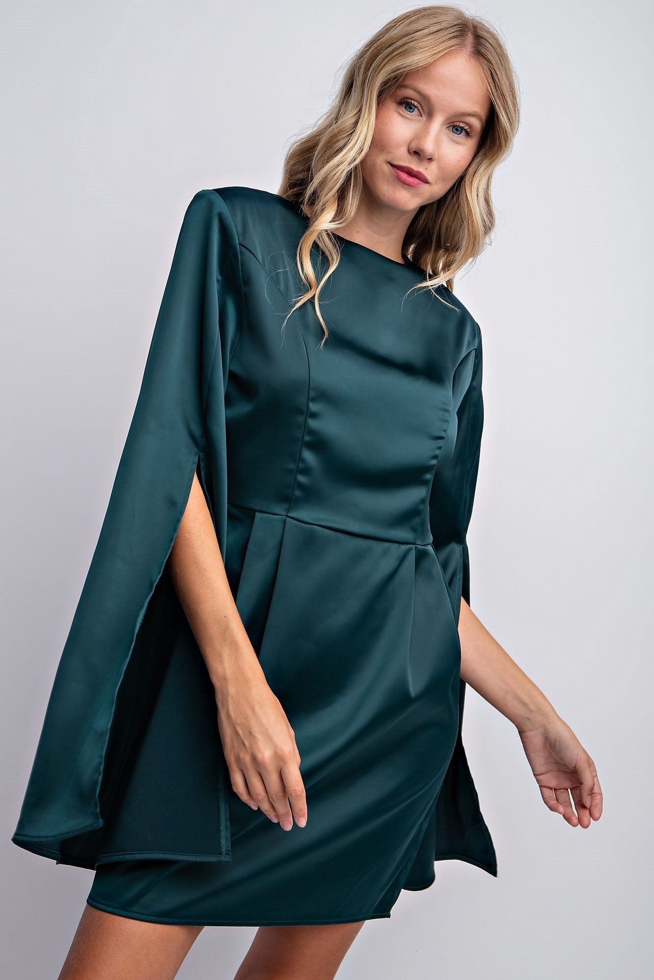 CAPE SLEEVE MINI DRESS