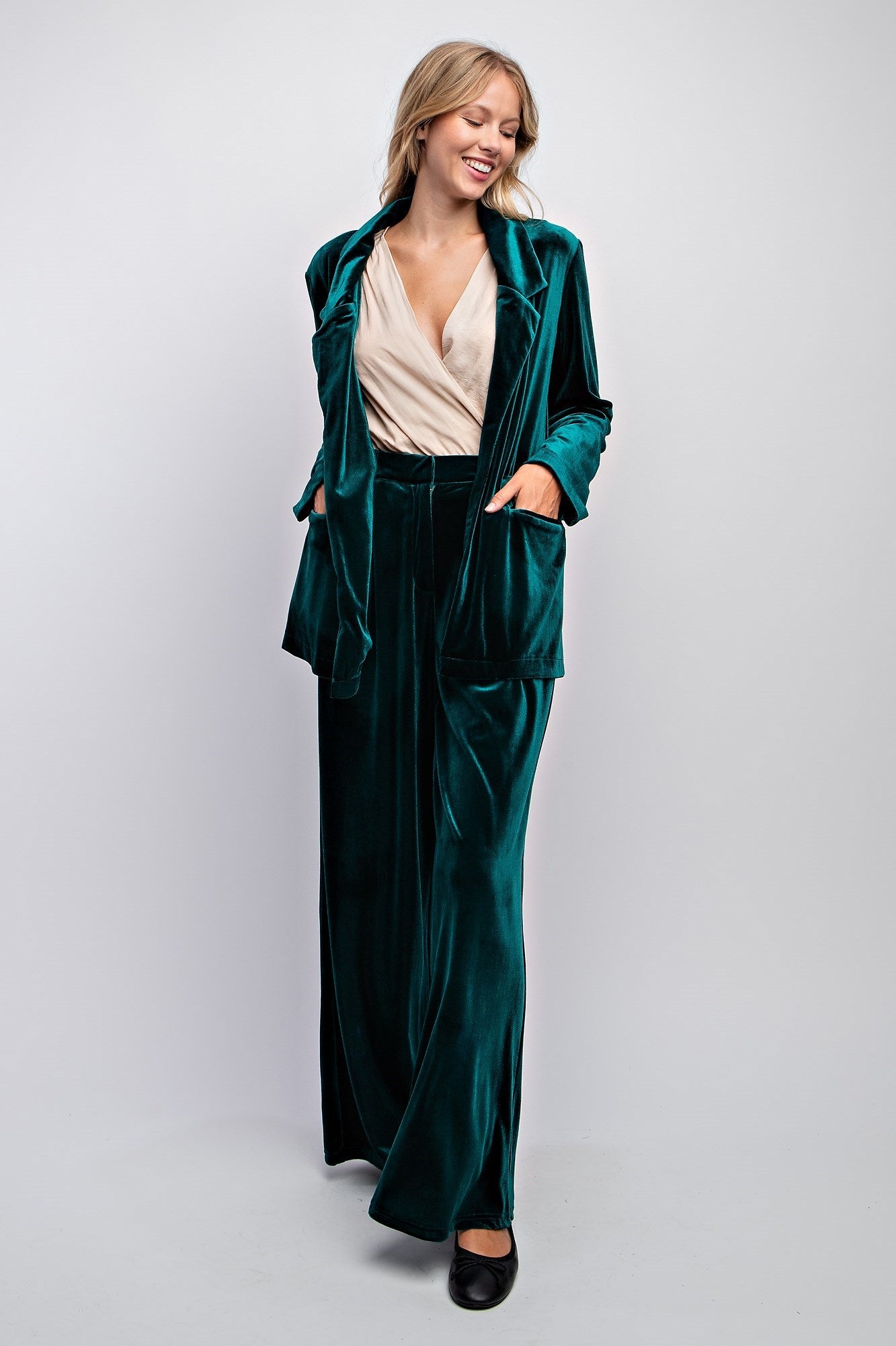 STRECTH VELVET BLAZER & PANTS