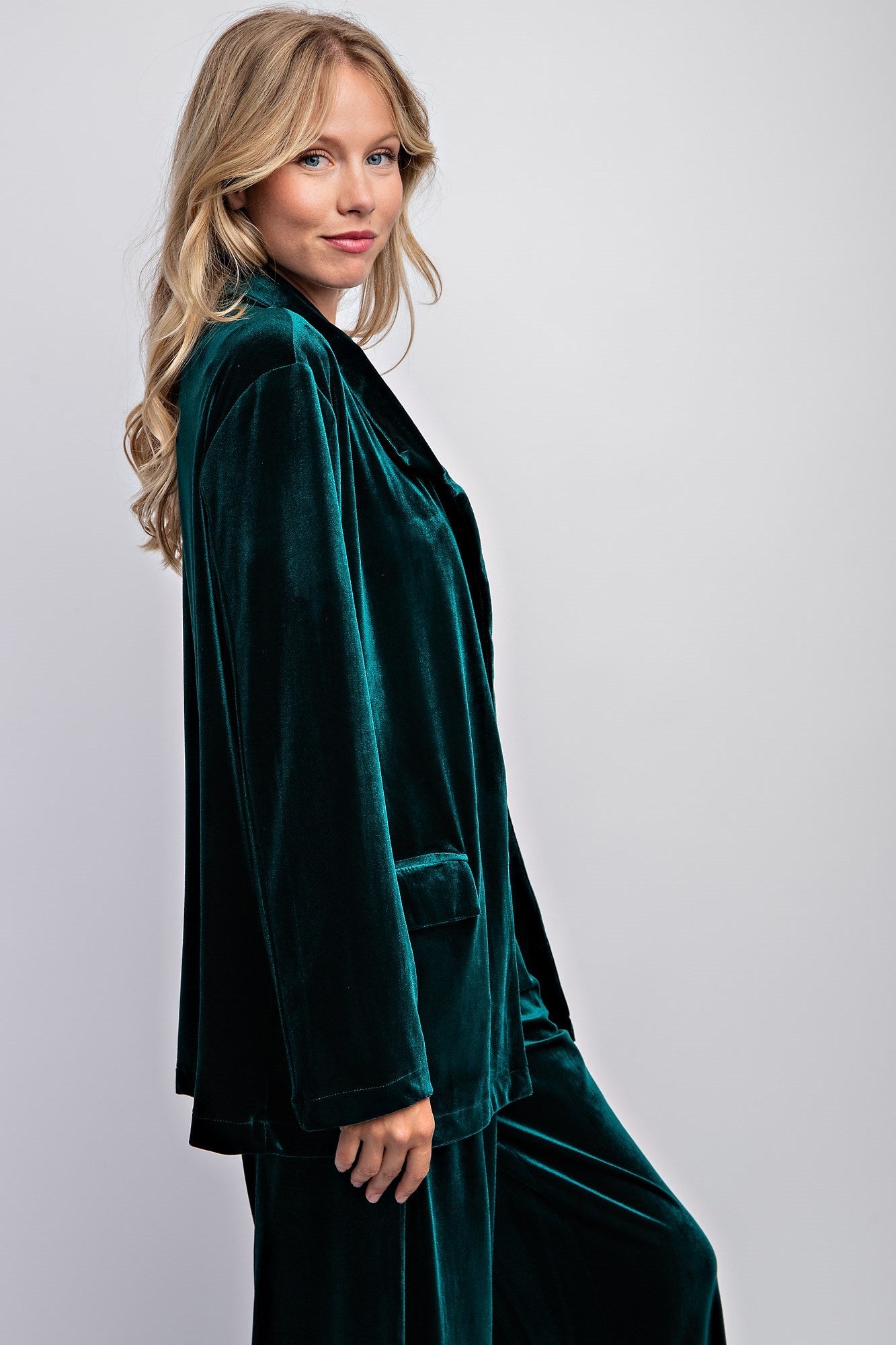 STRECTH VELVET BLAZER & PANTS