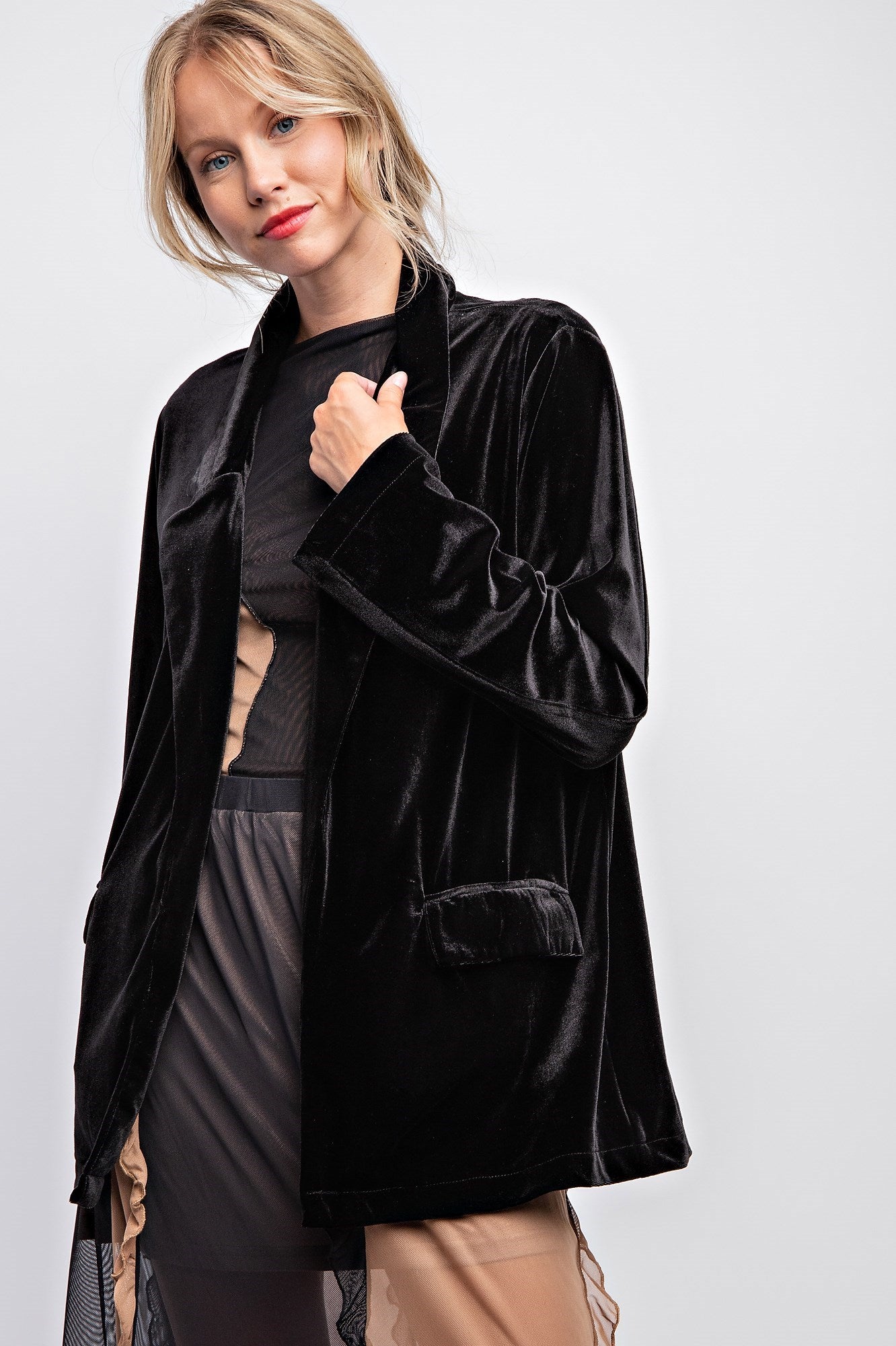 STRECTH VELVET BLAZER & PANTS