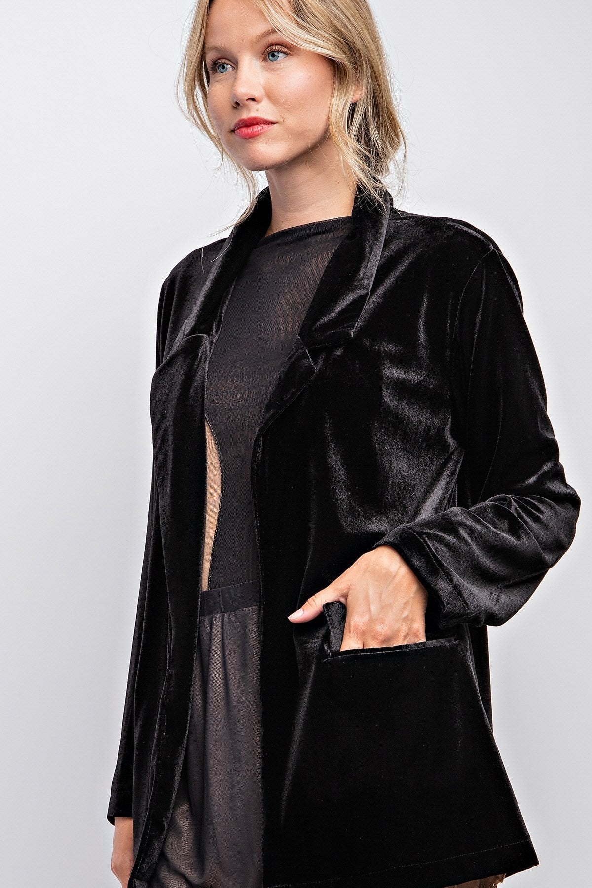 STRECTH VELVET BLAZER & PANTS