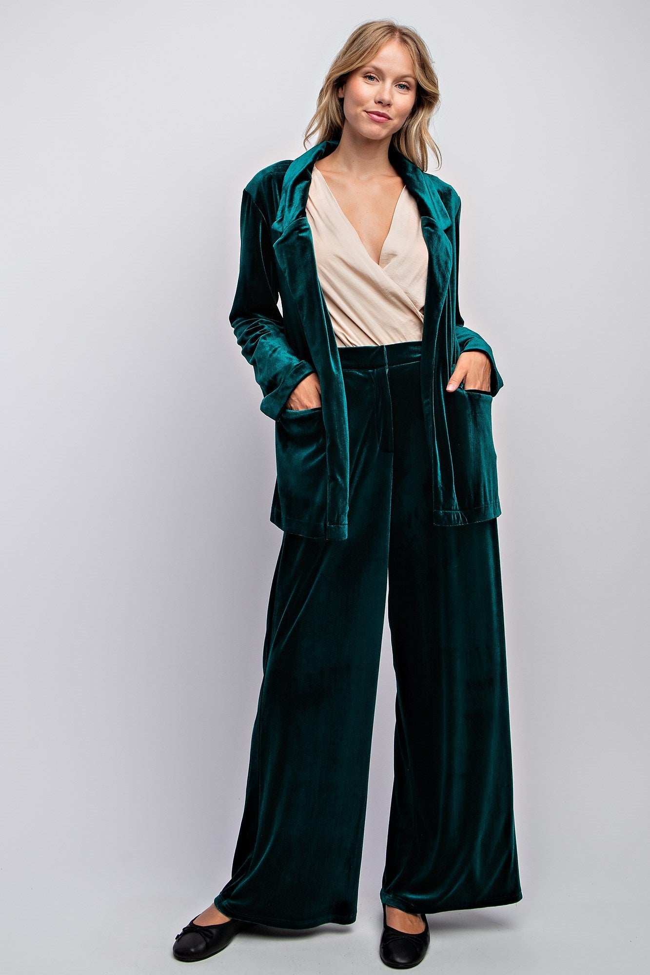 STRECTH VELVET BLAZER & PANTS