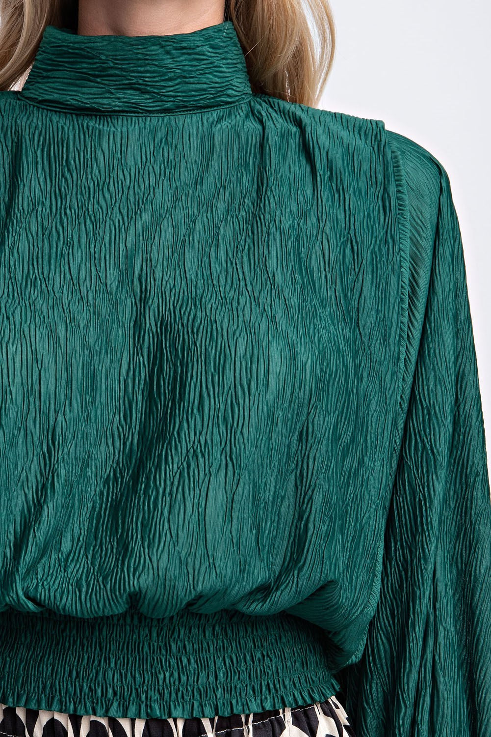 STRETCH CRINKLED BLOUSE TOP & PANTS