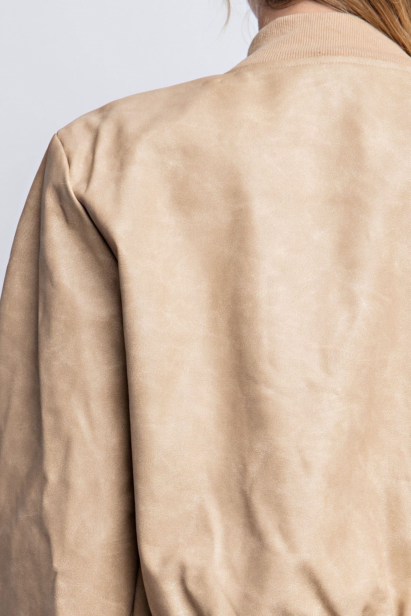 WASHED VEGAN LEATHER BOMBER JACKET