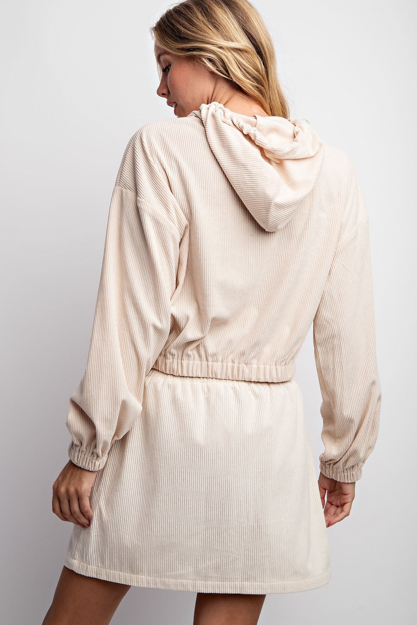 CORDUROY HOODIE JACKET & SKIRT