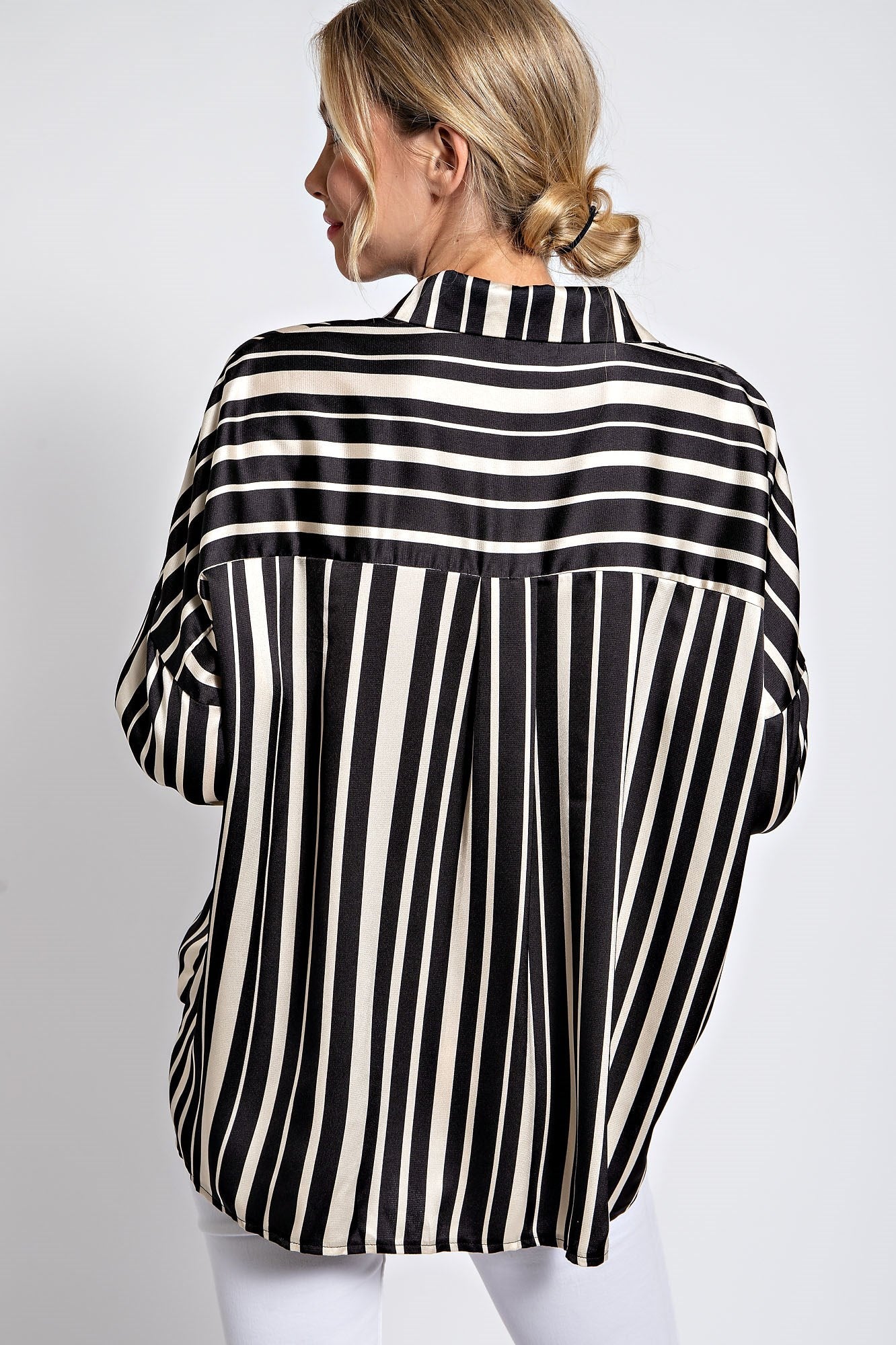 STRIPE BUTTON-UP RELEX SHIRTS