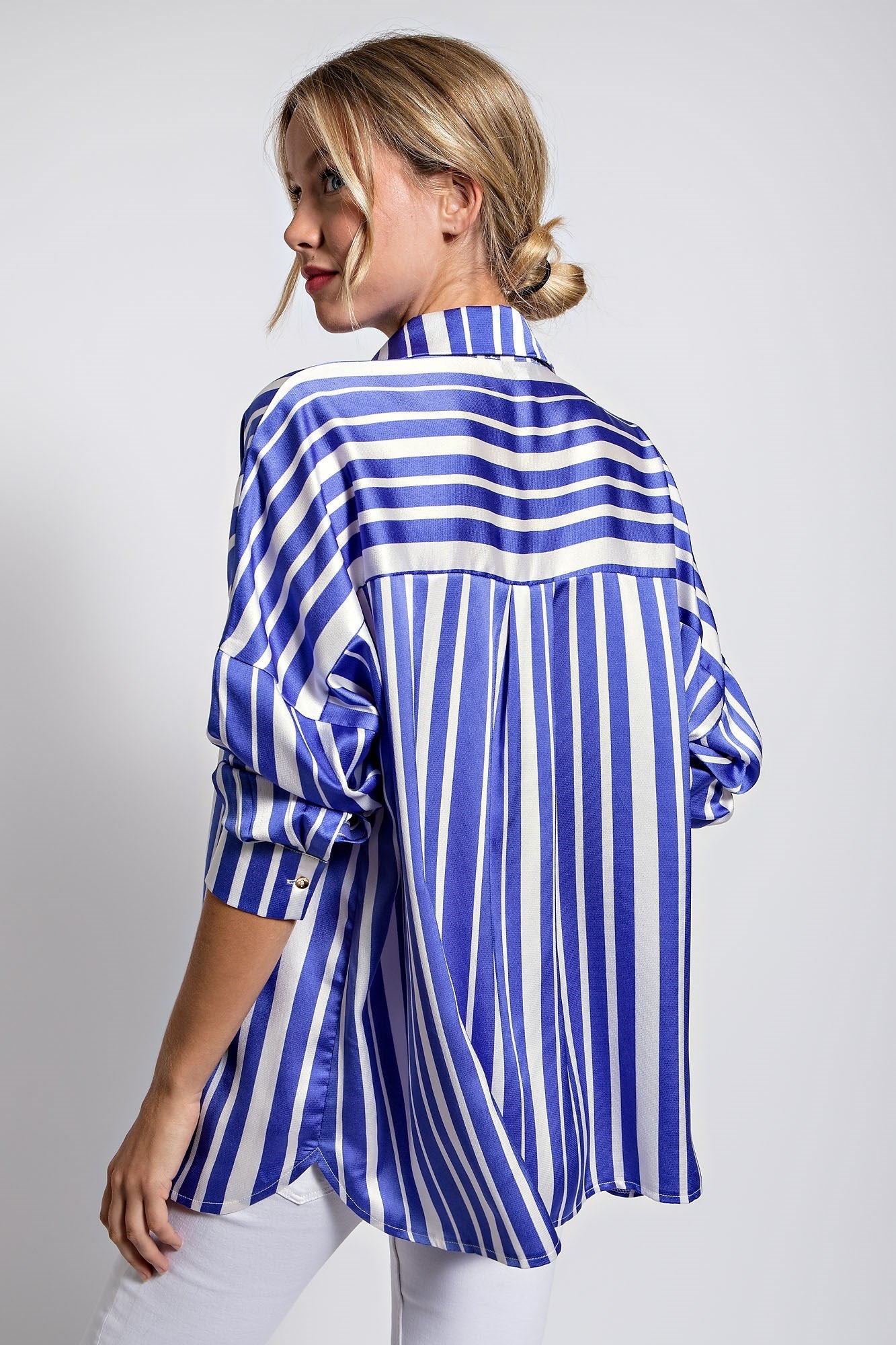 STRIPE BUTTON-UP RELEX SHIRTS