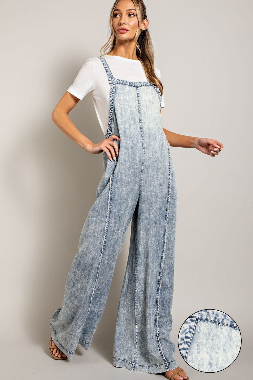 WASHED TIE DYE TENCEL JUMPSUIT