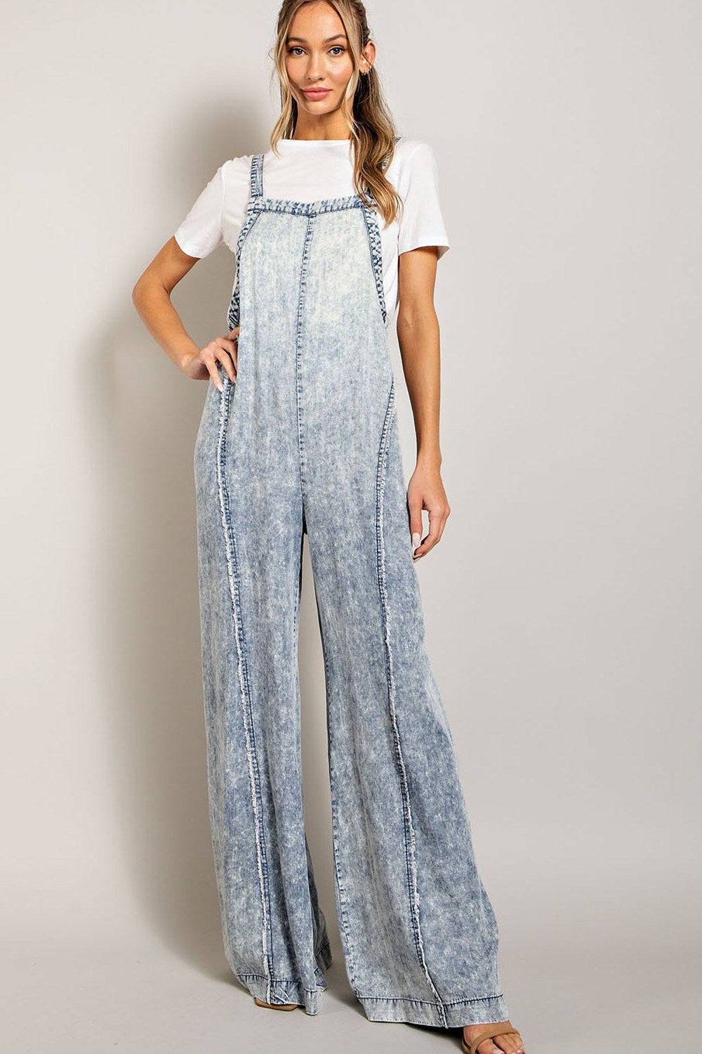 WASHED TIE DYE TENCEL JUMPSUIT