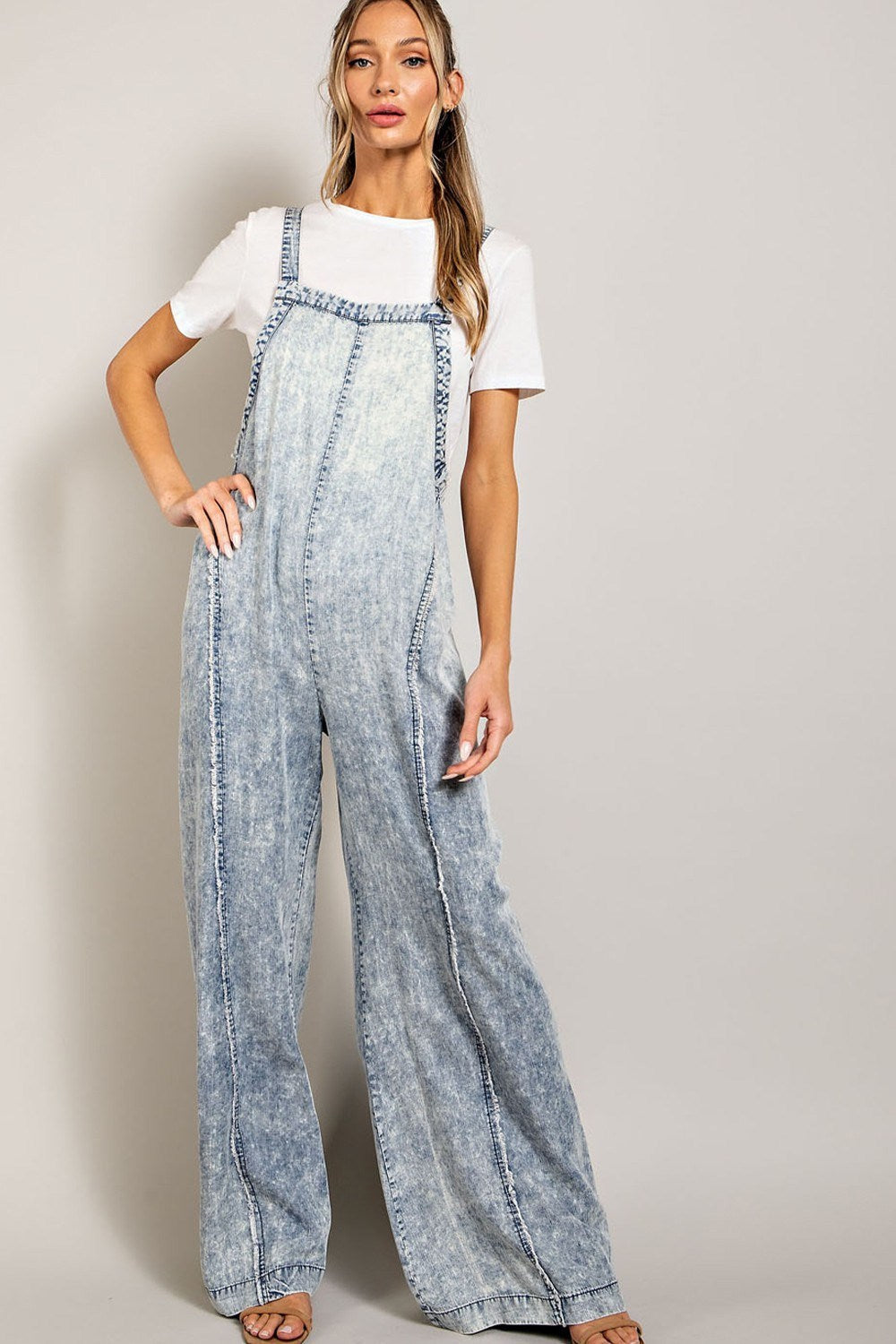 WASHED TIE DYE TENCEL JUMPSUIT