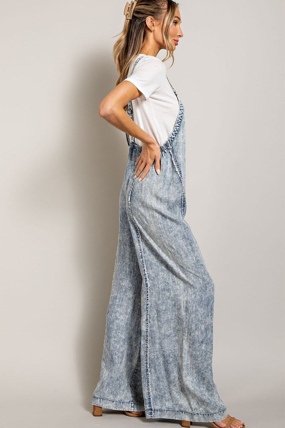 WASHED TIE DYE TENCEL JUMPSUIT