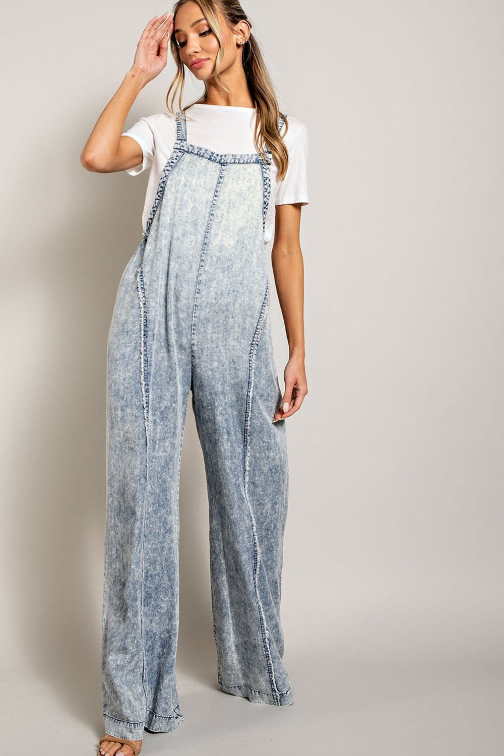 WASHED TIE DYE TENCEL JUMPSUIT