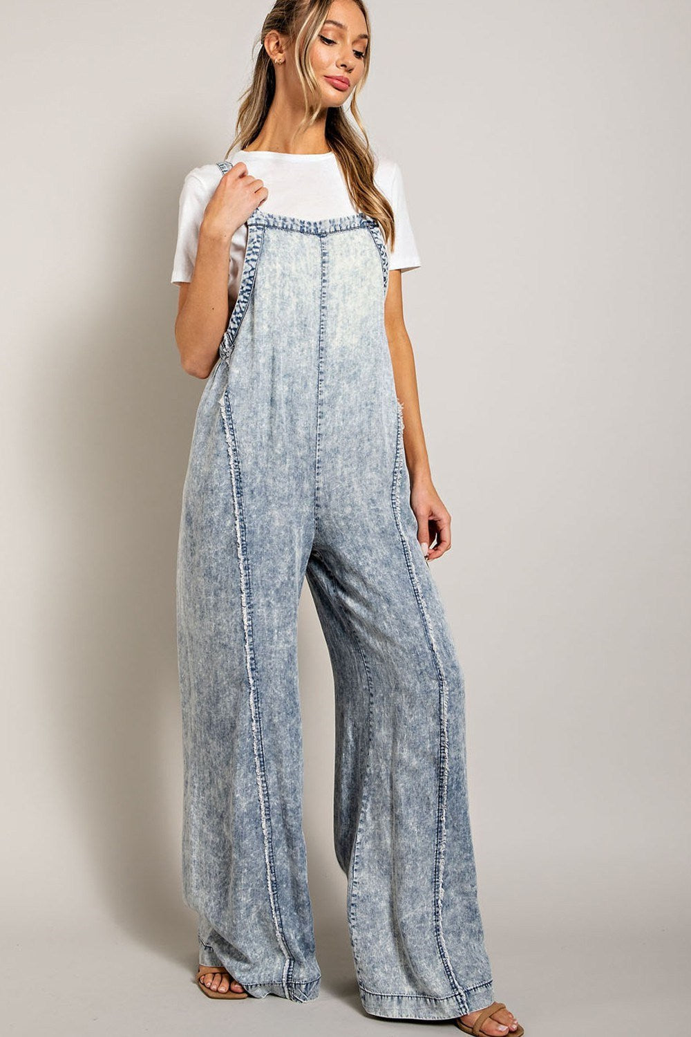 WASHED TIE DYE TENCEL JUMPSUIT