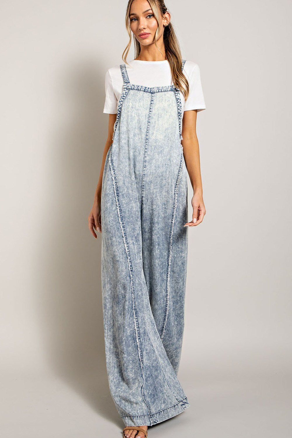 WASHED TIE DYE TENCEL JUMPSUIT