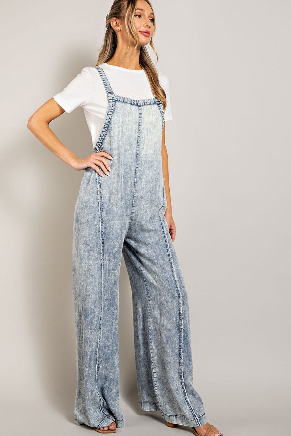 WASHED TIE DYE TENCEL JUMPSUIT
