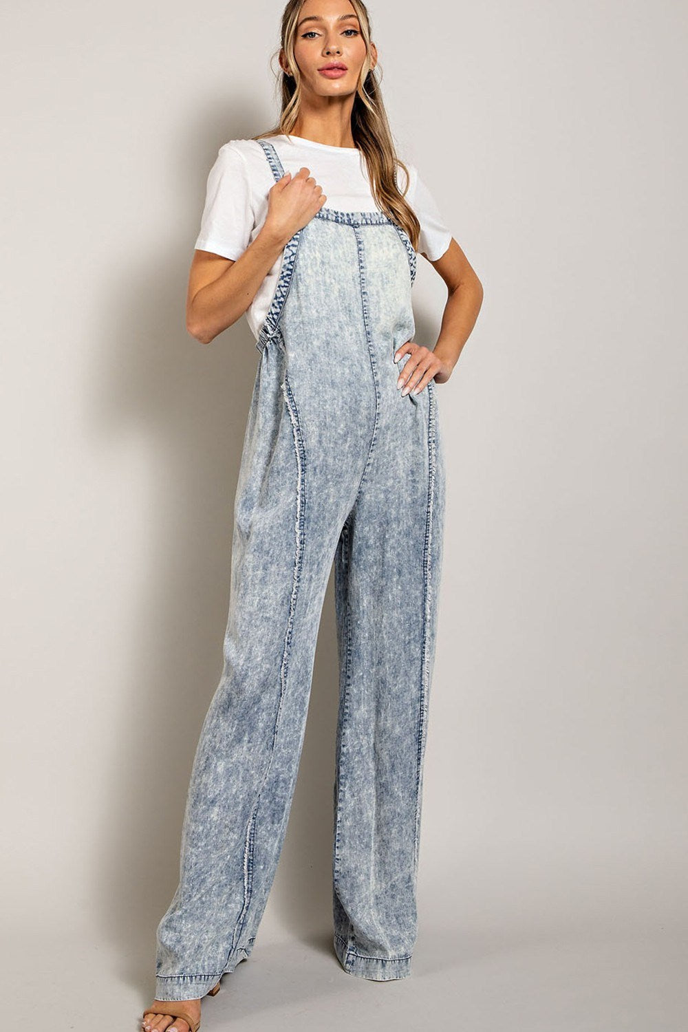 WASHED TIE DYE TENCEL JUMPSUIT