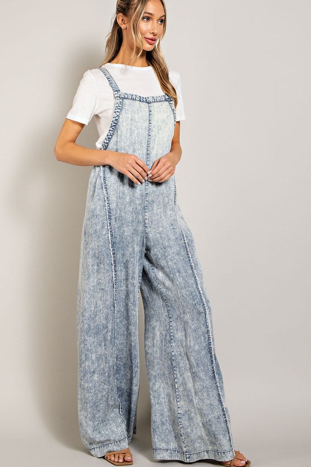 WASHED TIE DYE TENCEL JUMPSUIT