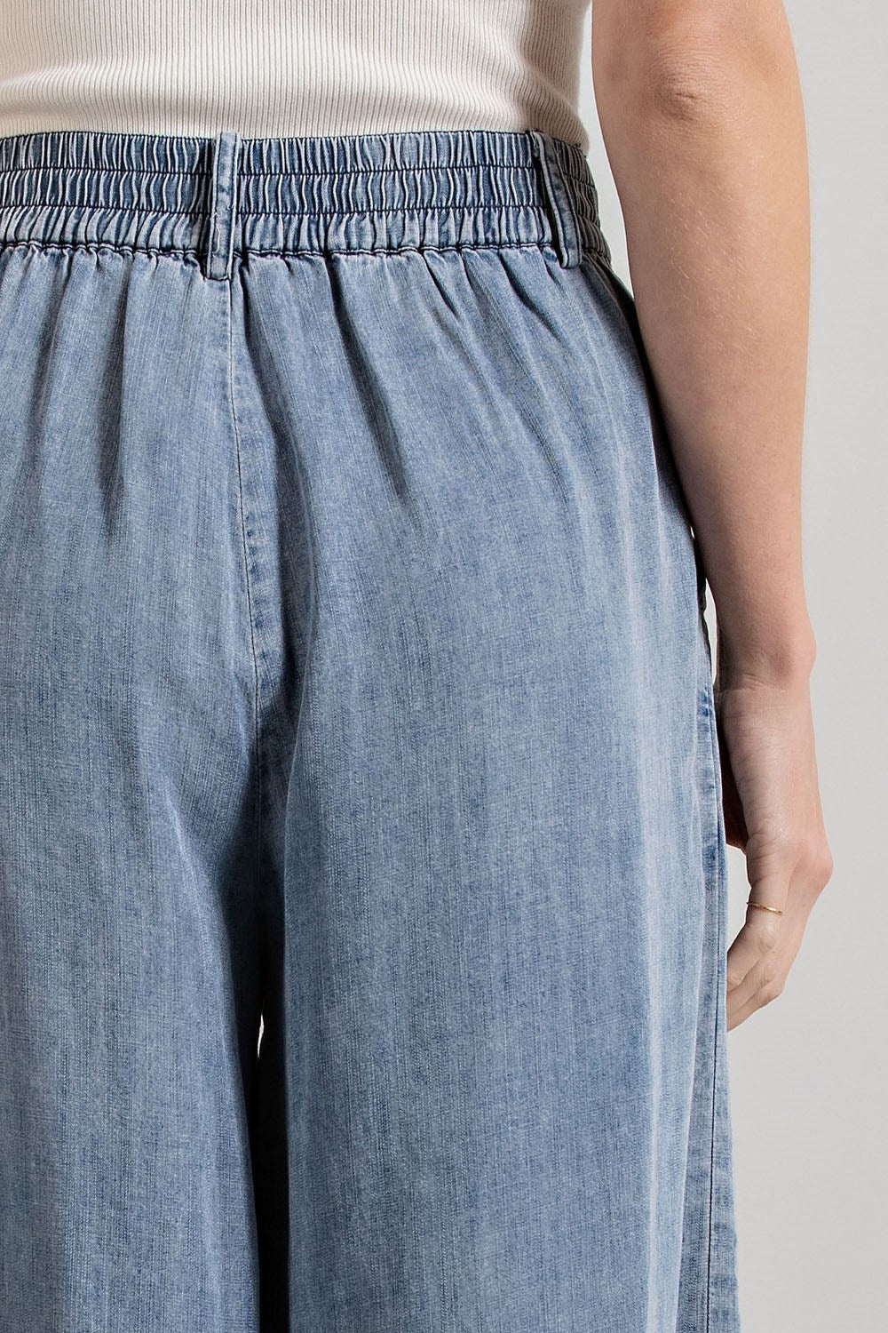 MINERAL WASHED WIDE LEG PANTS