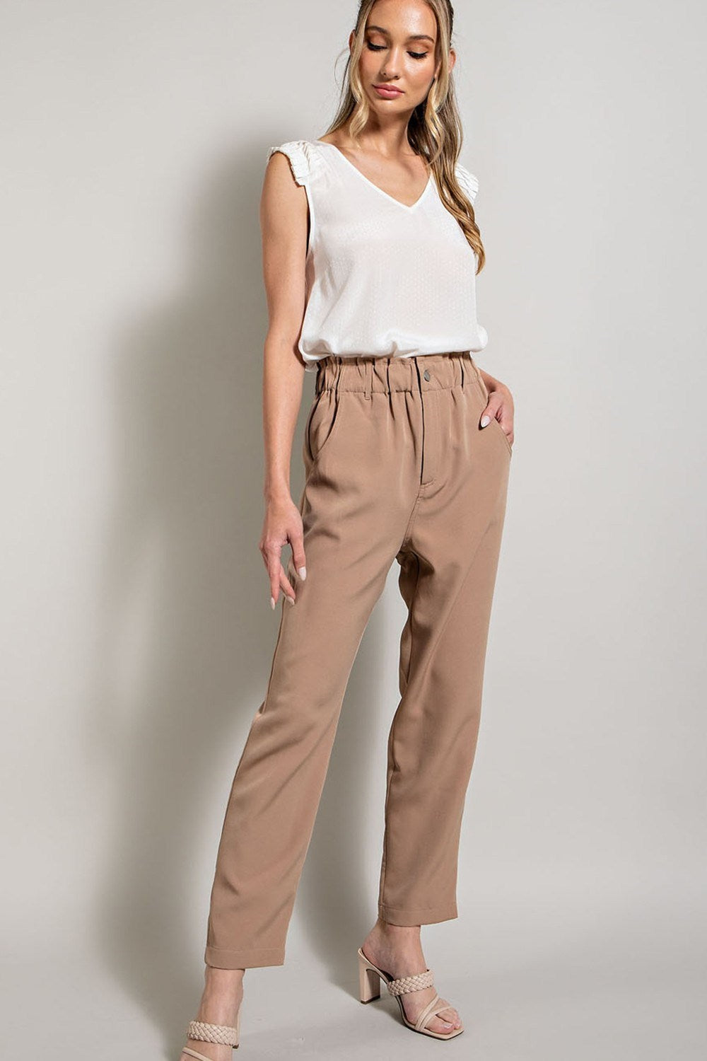 BANDED STRAIGHT PANTS