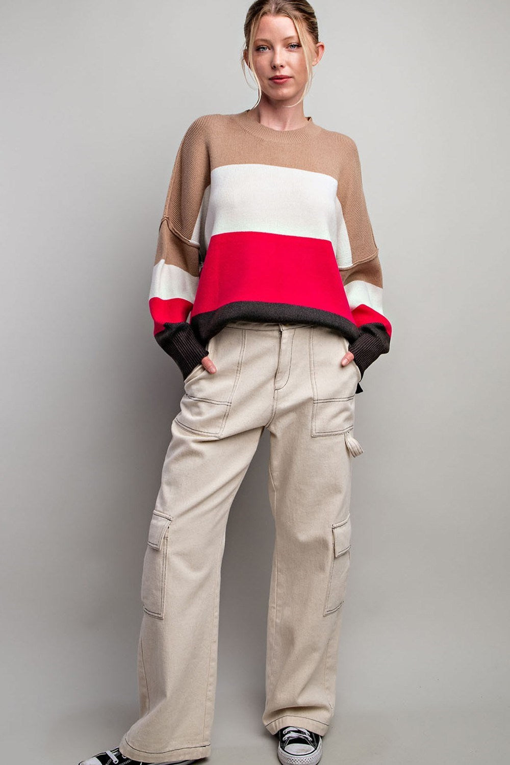 WIDE STRIPE KNIT TOP