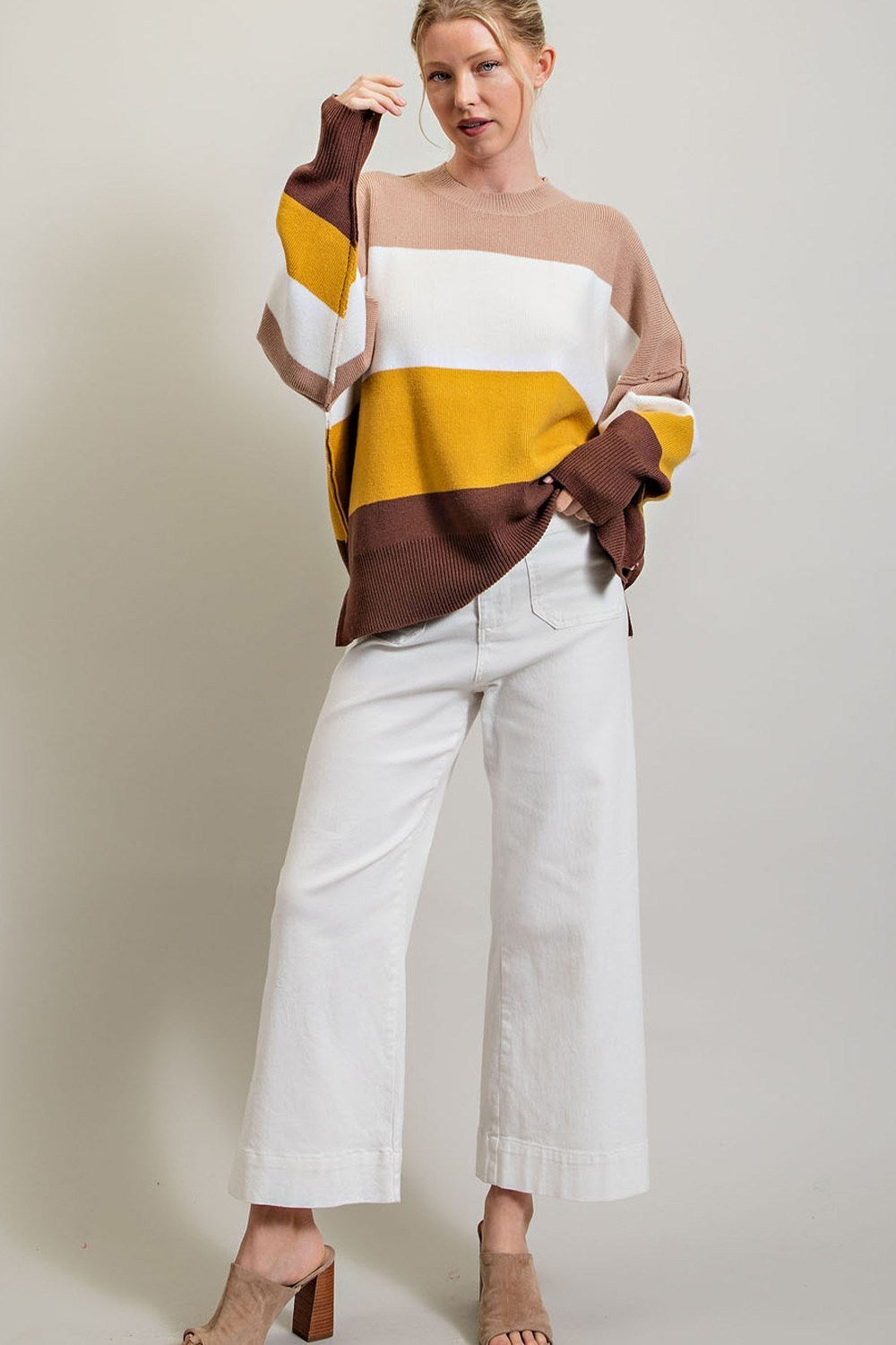 WIDE STRIPE KNIT TOP