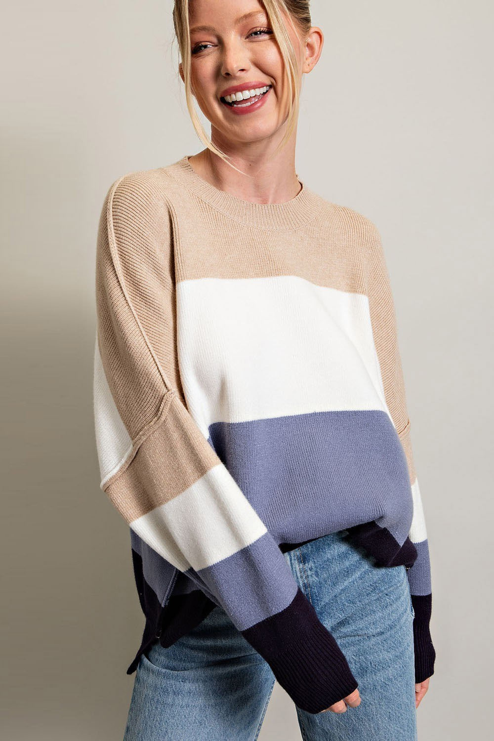 WIDE STRIPE KNIT TOP