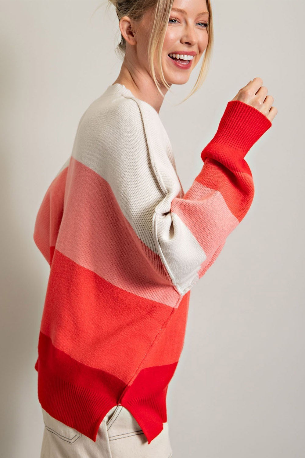 WIDE STRIPE KNIT TOP