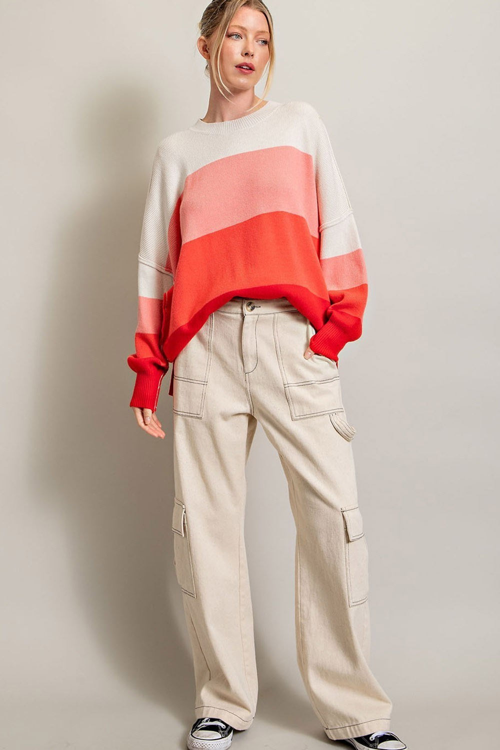 WIDE STRIPE KNIT TOP