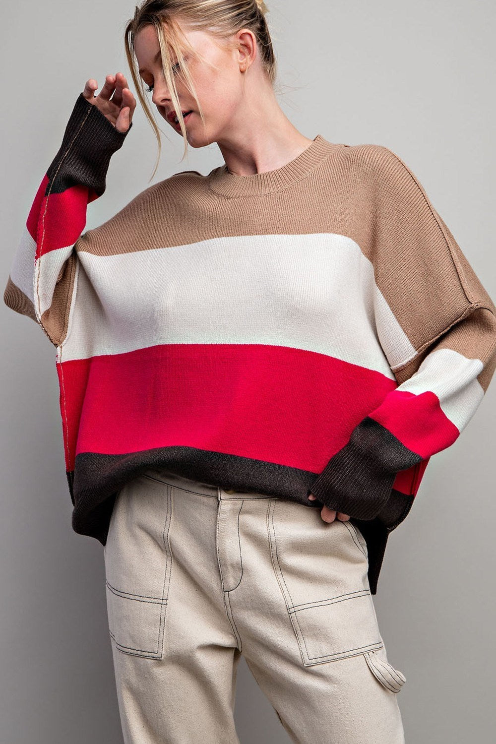 WIDE STRIPE KNIT TOP