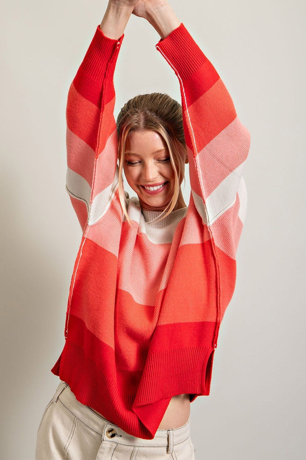 WIDE STRIPE KNIT TOP