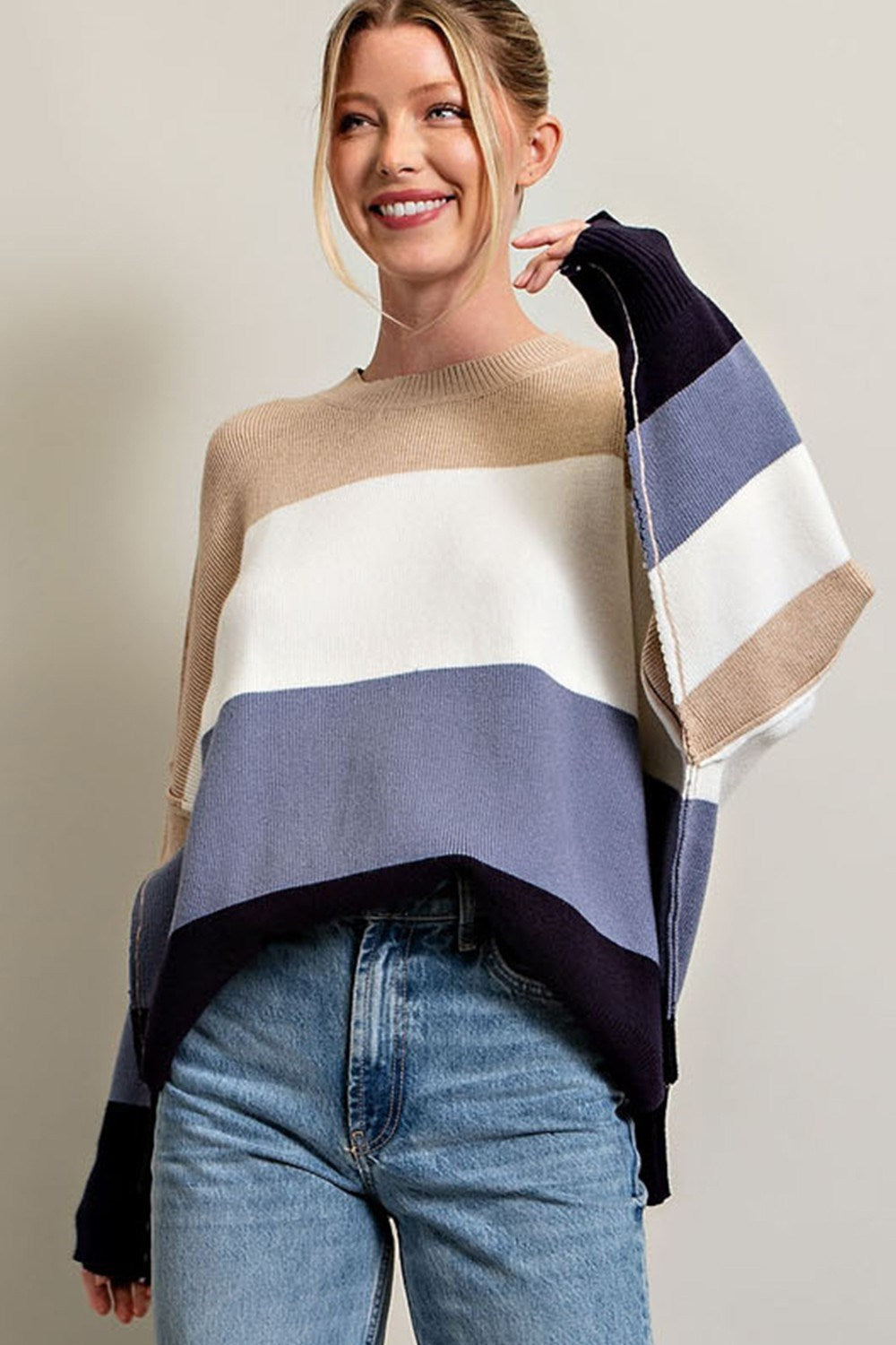 WIDE STRIPE KNIT TOP