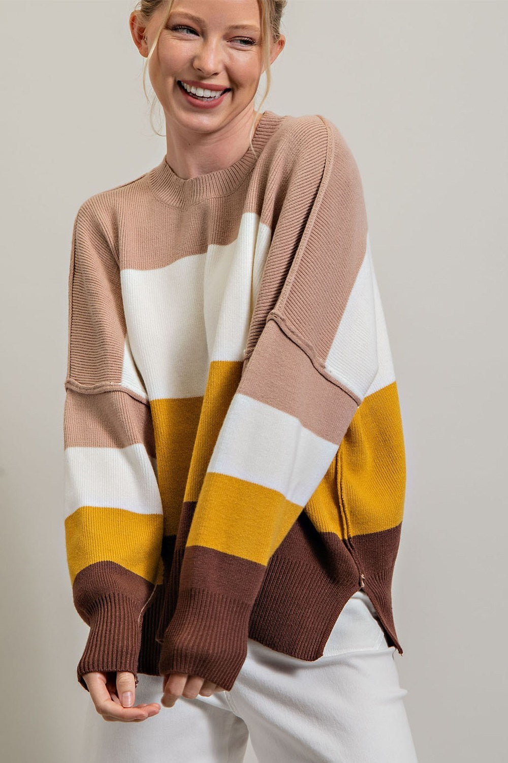 WIDE STRIPE KNIT TOP