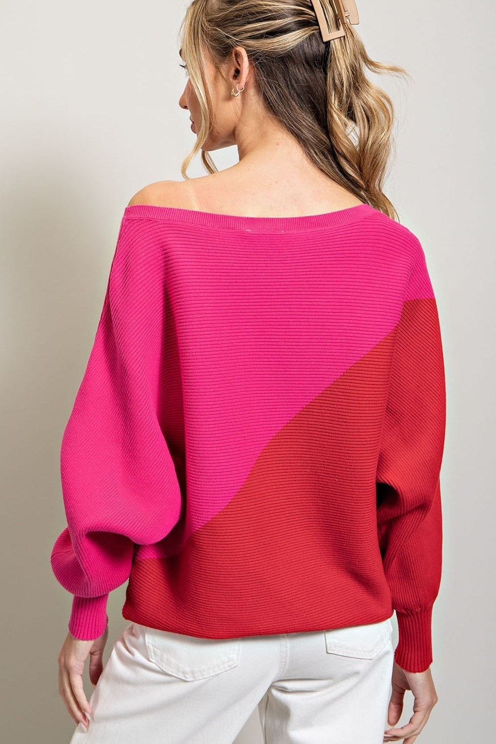 TWO TONE SWEATER TOP