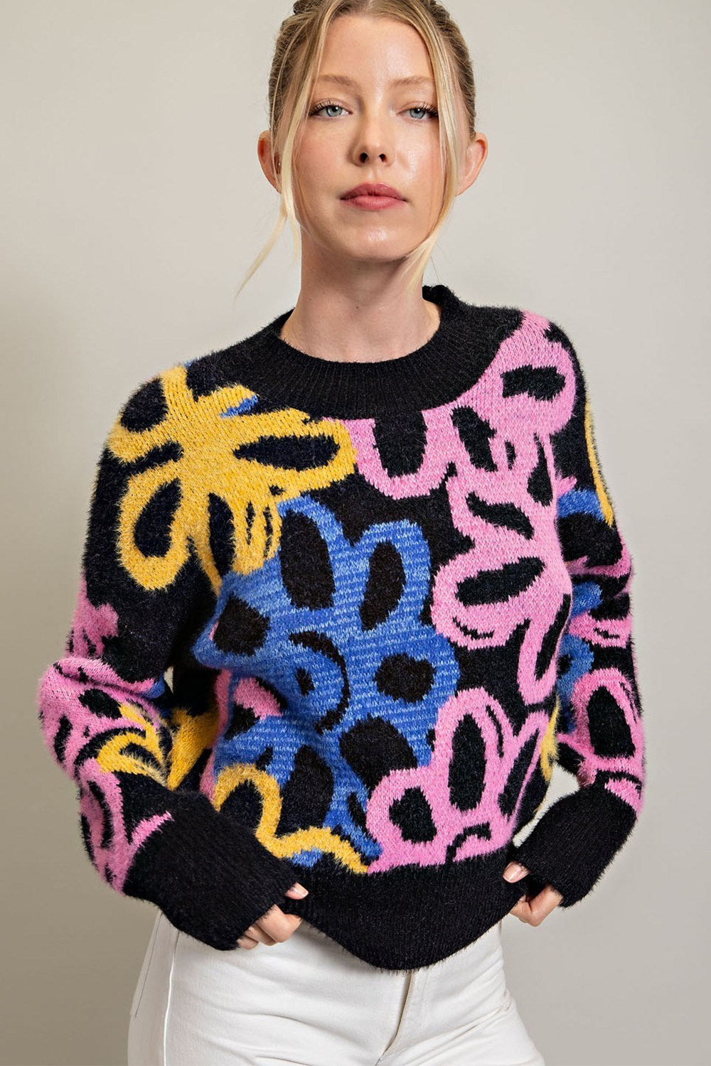 FLORAL PRINT SWEATER