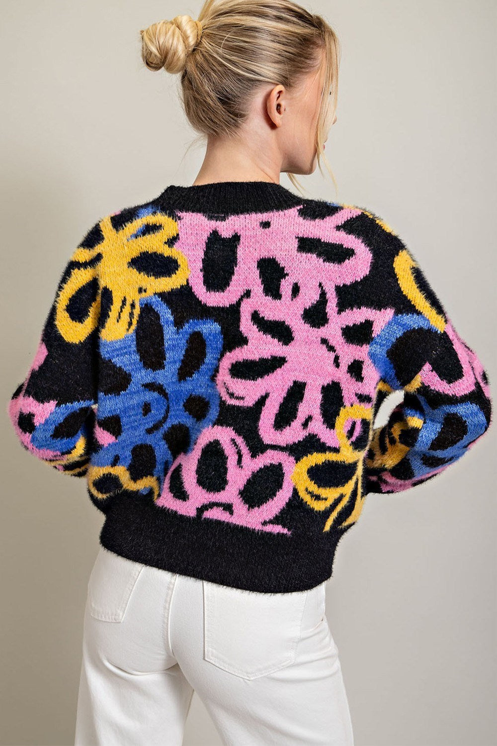 FLORAL PRINT SWEATER
