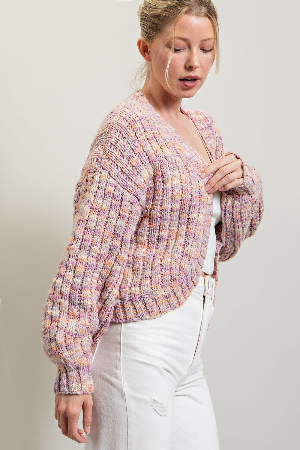 MULTI COLOR OPEN CARDIGAN