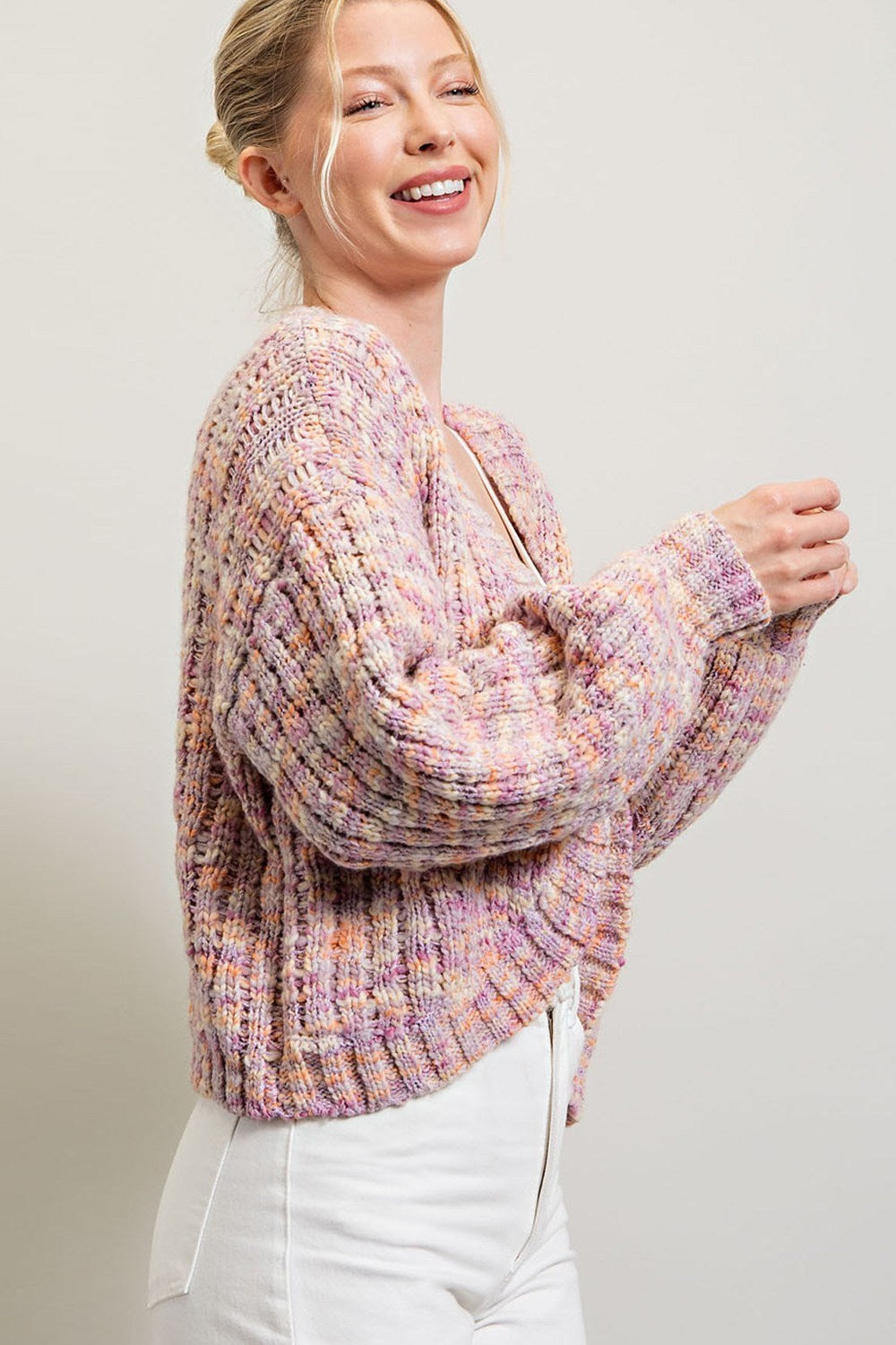 MULTI COLOR OPEN CARDIGAN
