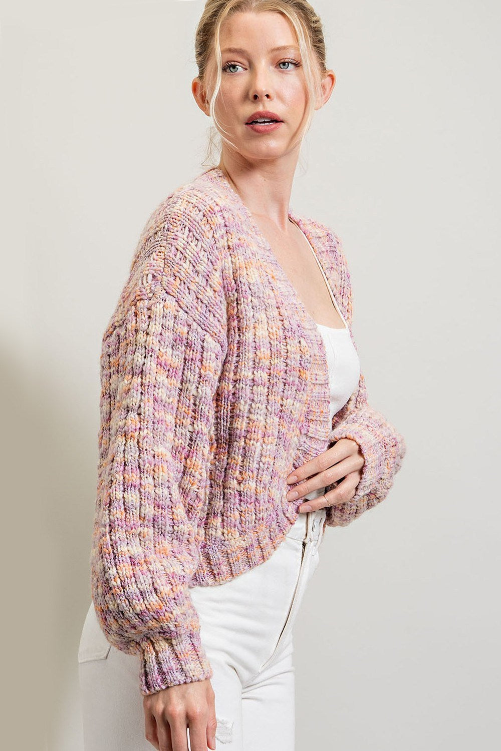 MULTI COLOR OPEN CARDIGAN
