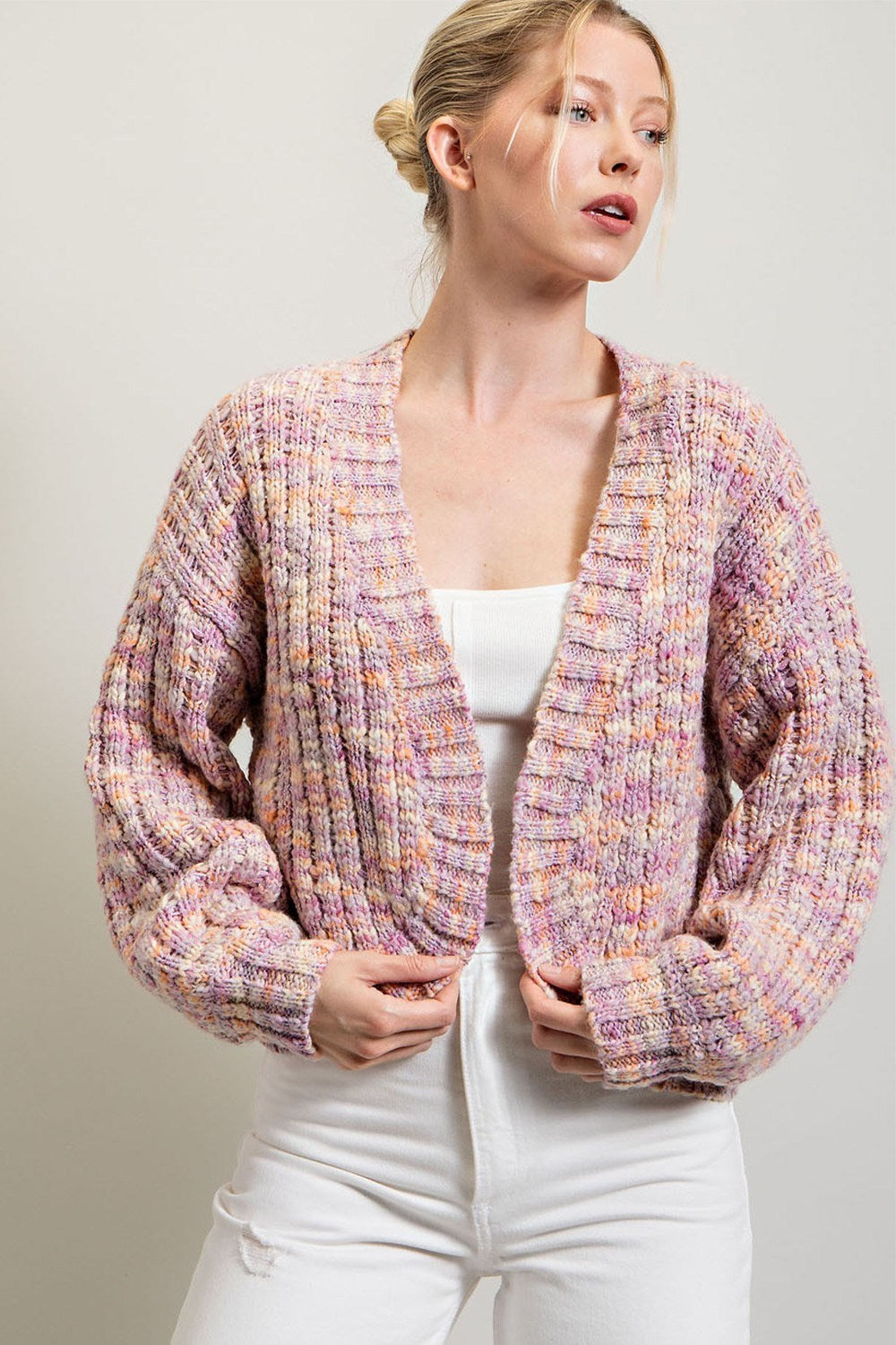 MULTI COLOR OPEN CARDIGAN